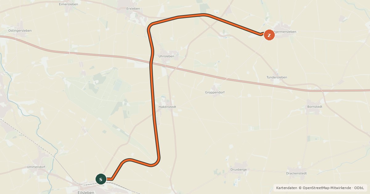 Kartenübersicht der Radroute Ferkeltaxenradweg