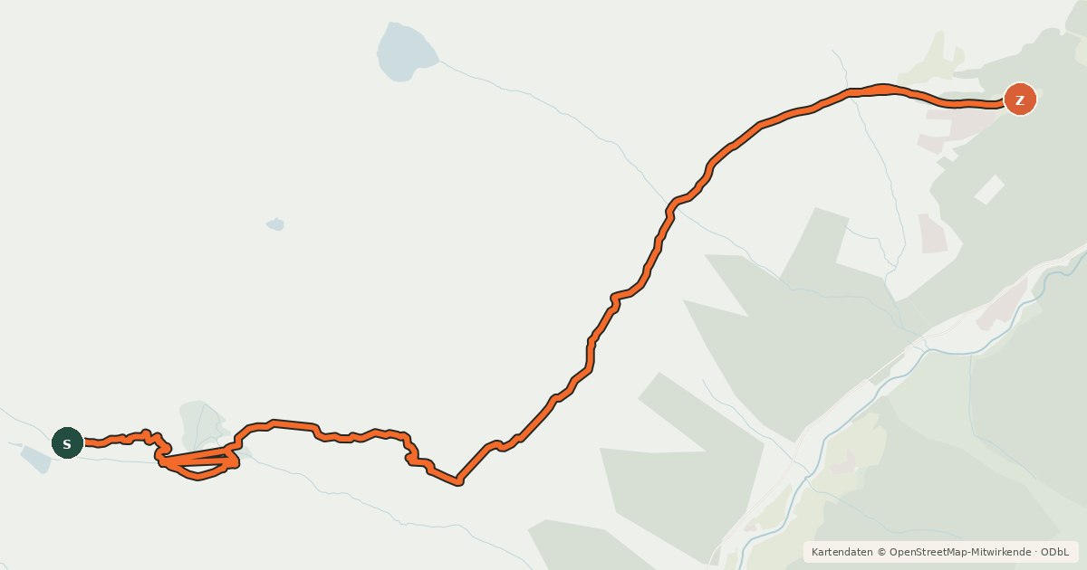 Kartenübersicht der Radroute Fernar Trail