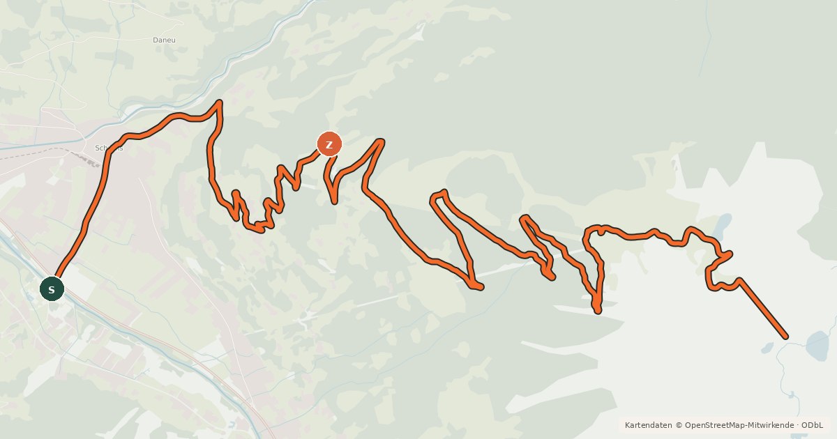 Kartenübersicht der Radroute Fernsicht Tour