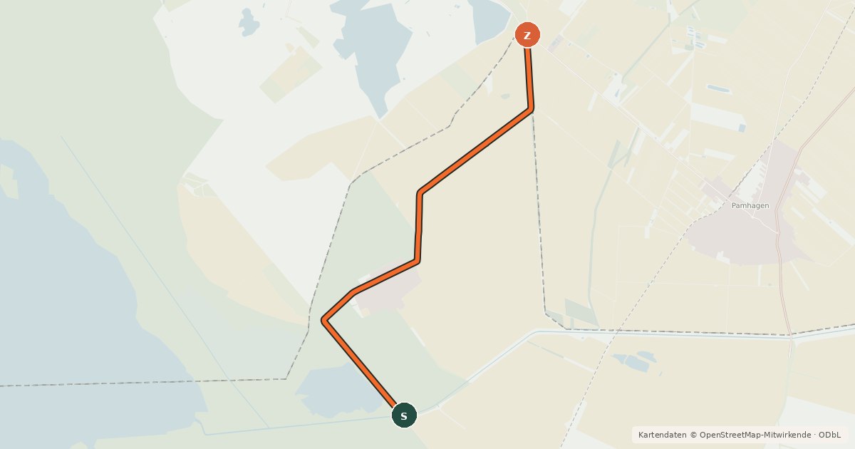 Kartenübersicht der Radroute Fertőd-Fertőújlak
