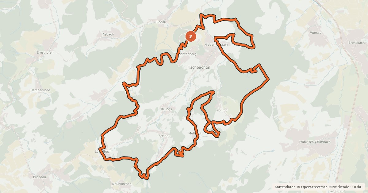 Kartenübersicht der Radroute Fischbachtal 1