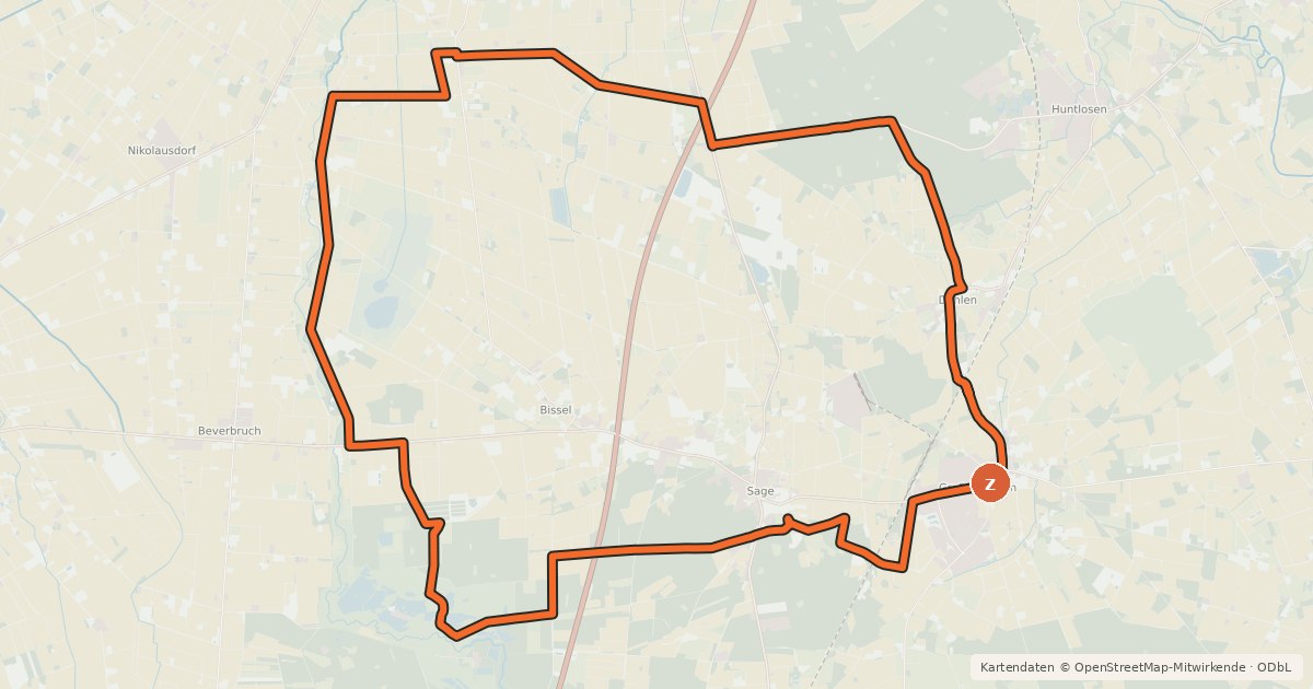 Kartenübersicht der Radroute FischTeiche-Tour