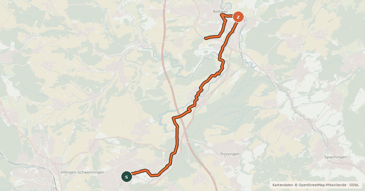 Kartenübersicht der Radroute Fitness-Route