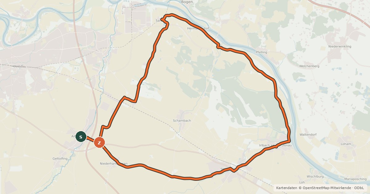 Kartenübersicht der Radroute Flachlandtour