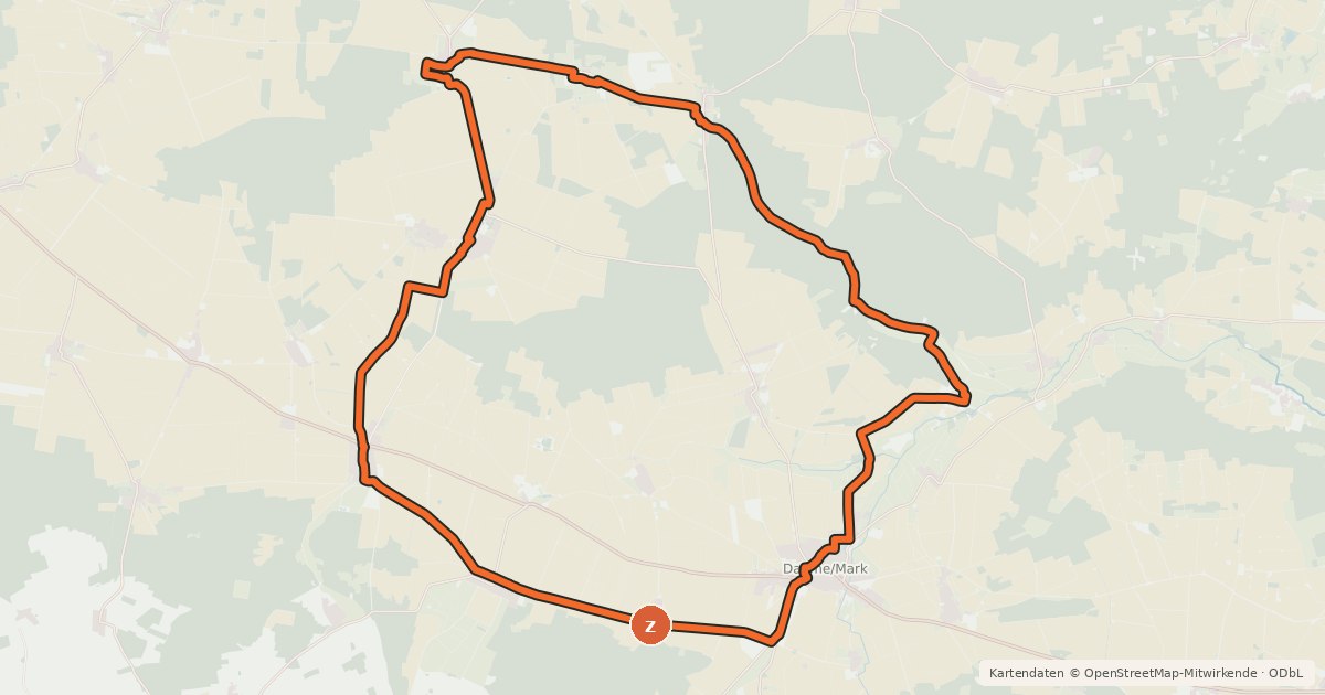 Kartenübersicht der Radroute Fläming-Skate RK7