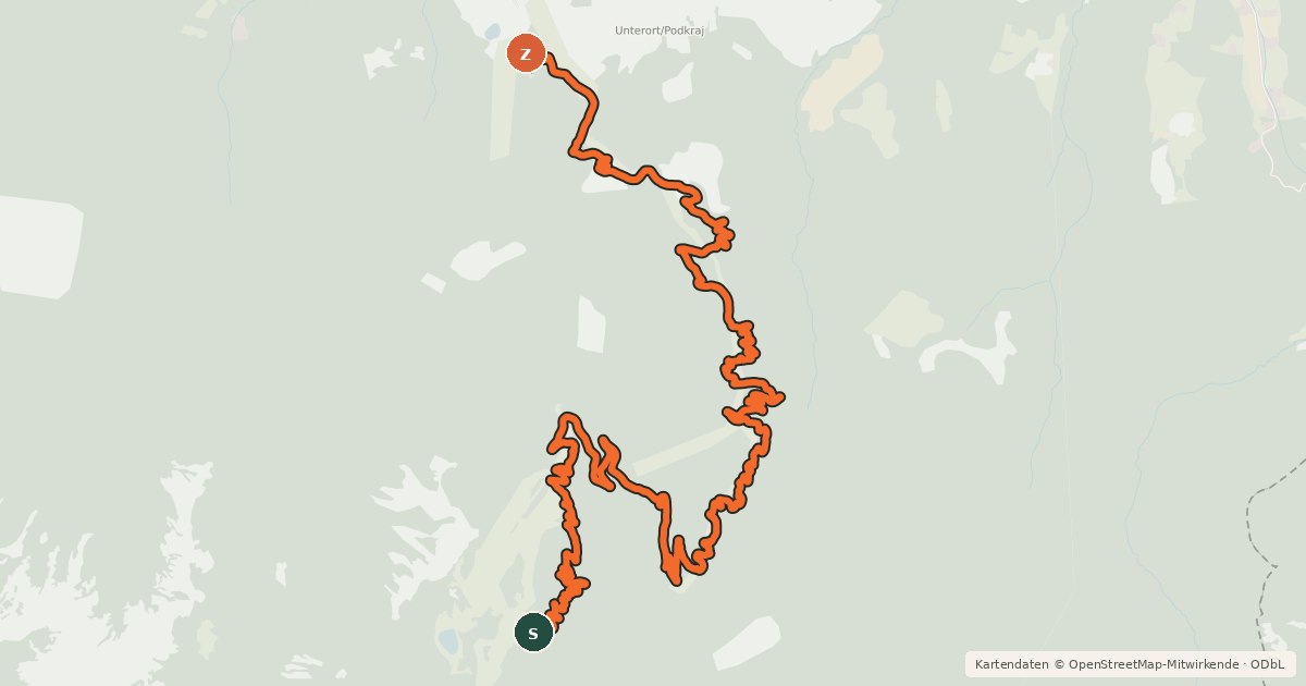 Kartenübersicht der Radroute Flow Country Trail