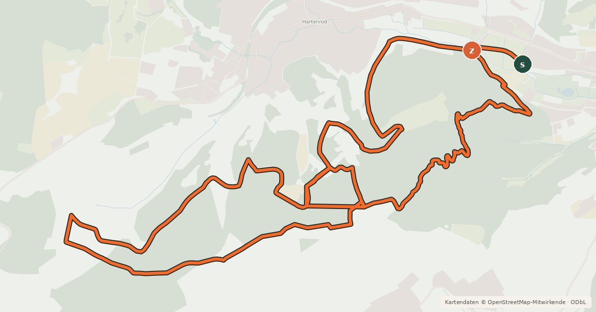 Kartenübersicht der Radroute Flowtrail Bad Endbach Rundkurs