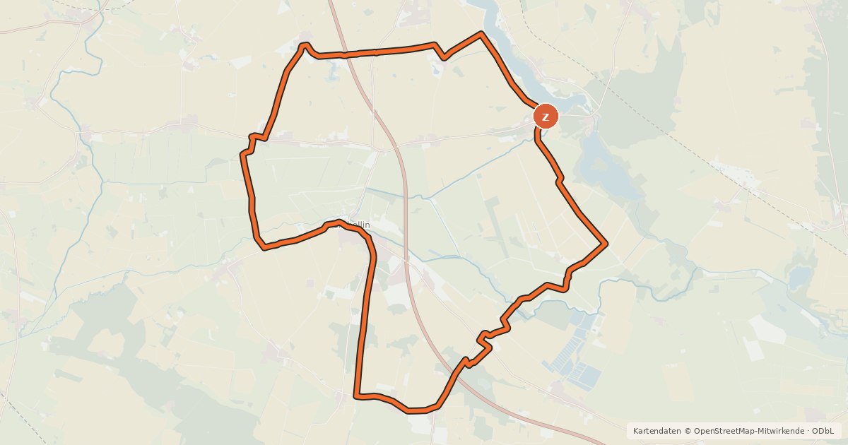 Kartenübersicht der Radroute Fontane.Rad 4. Tagestour