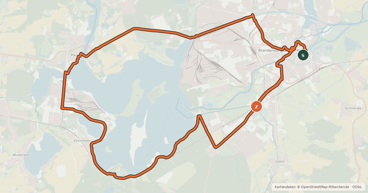 Kartenübersicht der Radroute Fontane.Rad 7. Tagestour