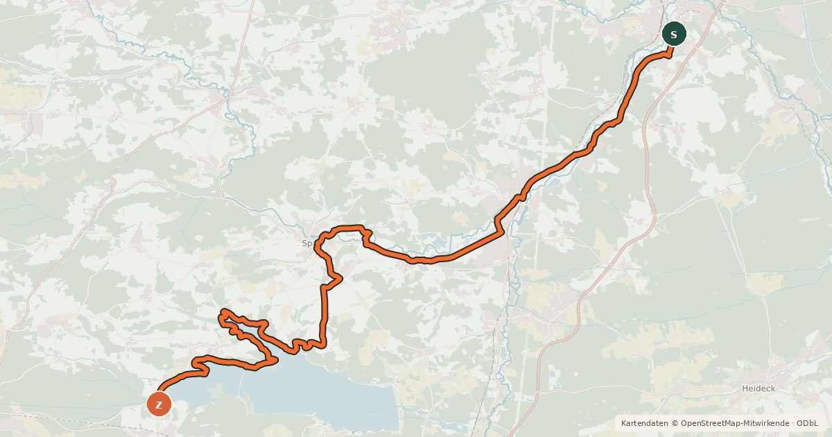 Kartenübersicht der Radroute Fränkischer WasserRadweg Zwischenroute 2