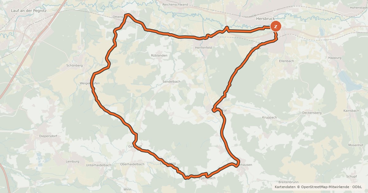 Kartenübersicht der Radroute Frankenalb 11