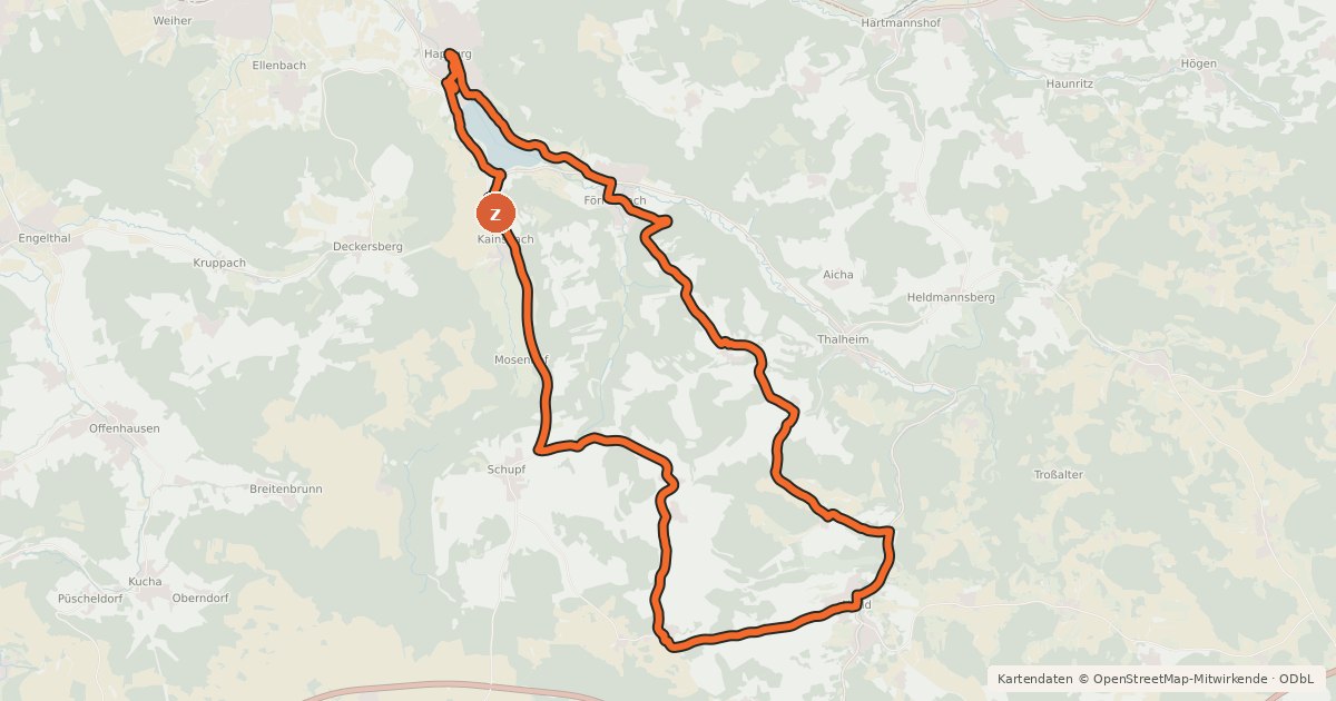 Kartenübersicht der Radroute Frankenalb 9