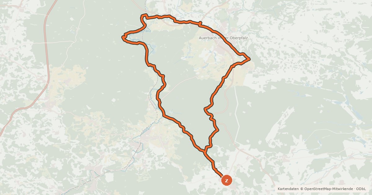 Kartenübersicht der Radroute Frankenpfalz - Tour