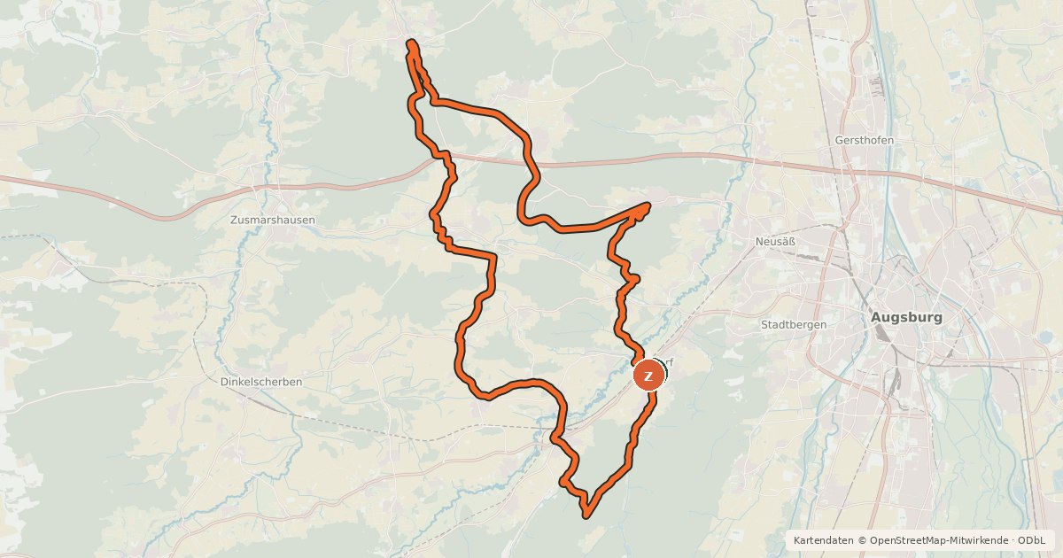 Kartenübersicht der Radroute Freiherr von Zech - Radweg