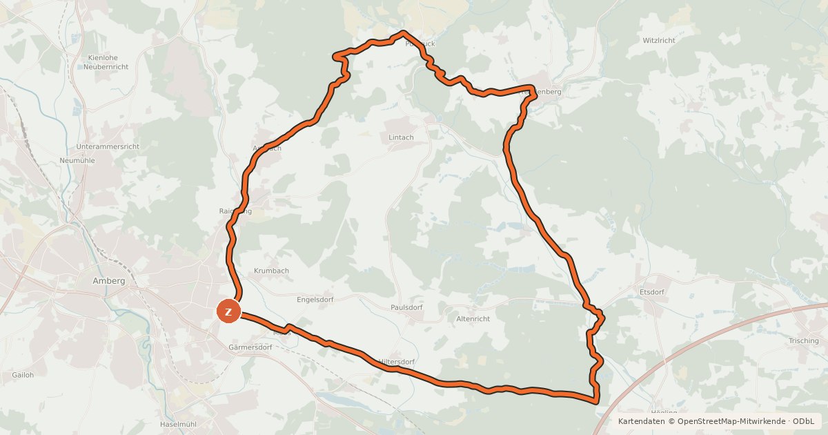 Kartenübersicht der Radroute Freudenbergtour