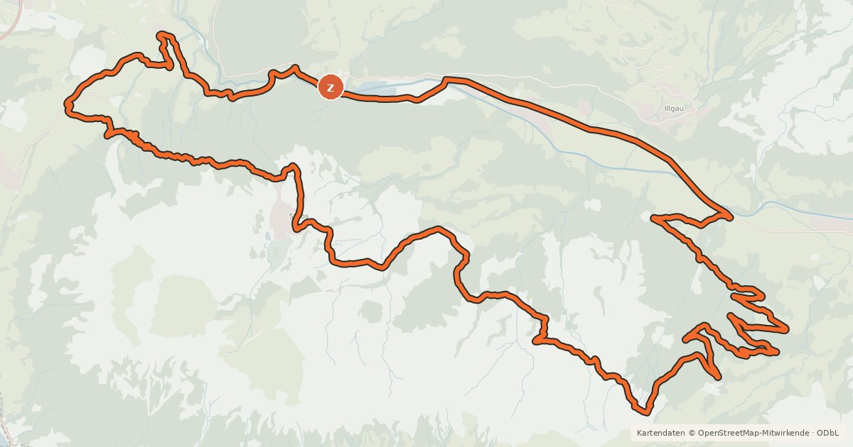 Kartenübersicht der Radroute Fronalp Tour