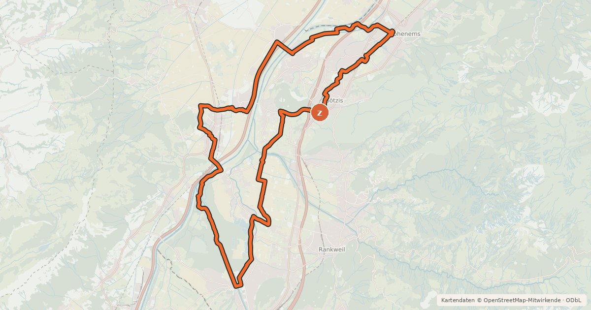 Kartenübersicht der Radroute Fünf Seen – Tour