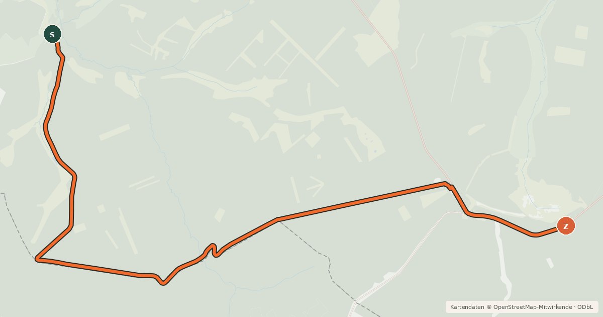 Kartenübersicht der Radroute Fuhrtsbach (04) - Wahlerscheid (05)