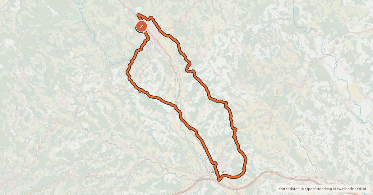 Kartenübersicht der Radroute Funergy-Tour