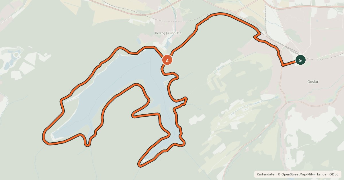 Kartenübersicht der Radroute G1 (Granestausee-Tour)