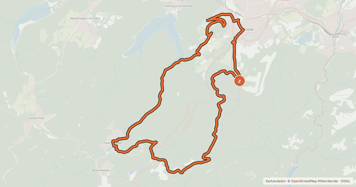 Kartenübersicht der Radroute G3 (Gipfeltour zur Schalke)