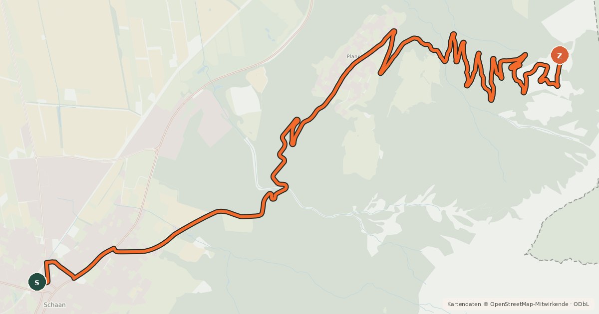 Kartenübersicht der Radroute Gafadura-Tour