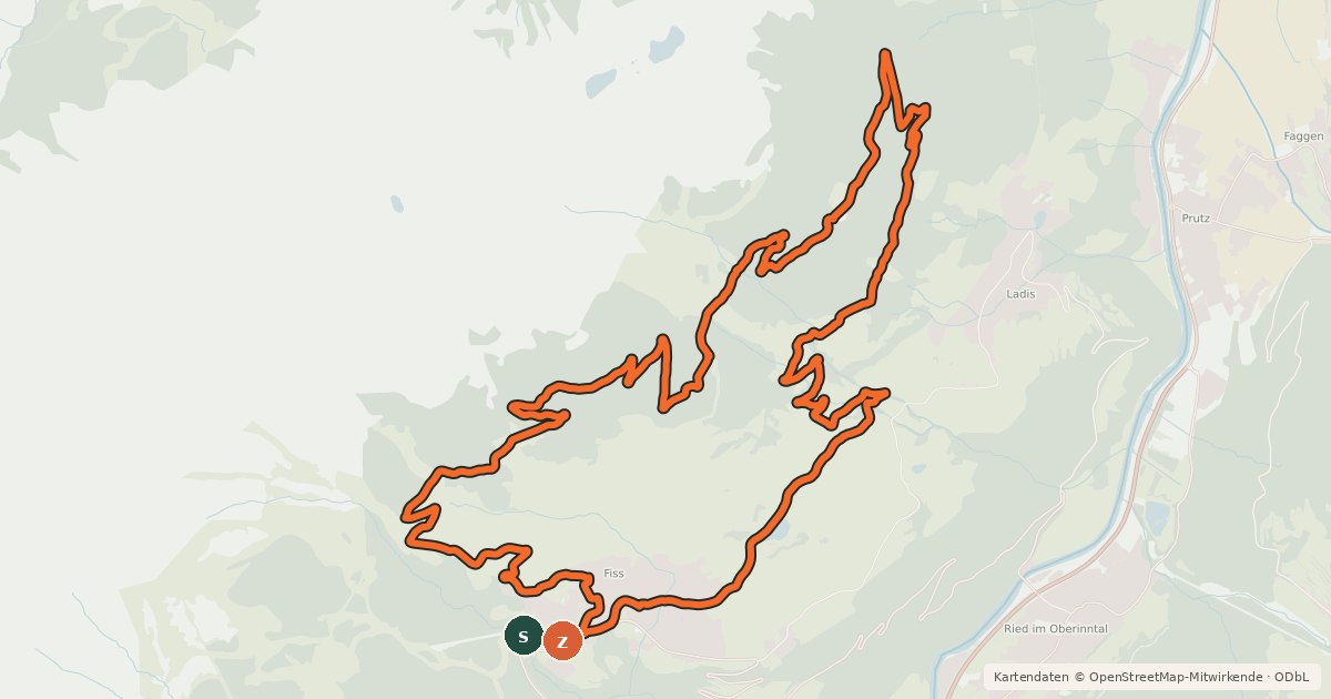 Kartenübersicht der Radroute Gample Tour