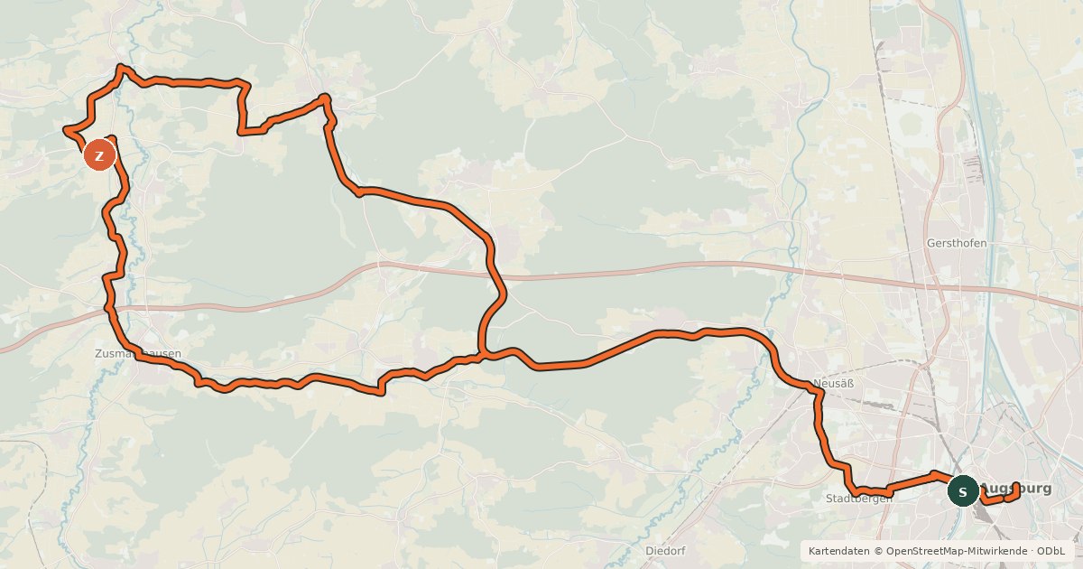 Kartenübersicht der Radroute Ganghofer-Tour