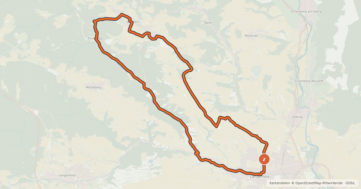 Kartenübersicht der Radroute Garten-Radtour