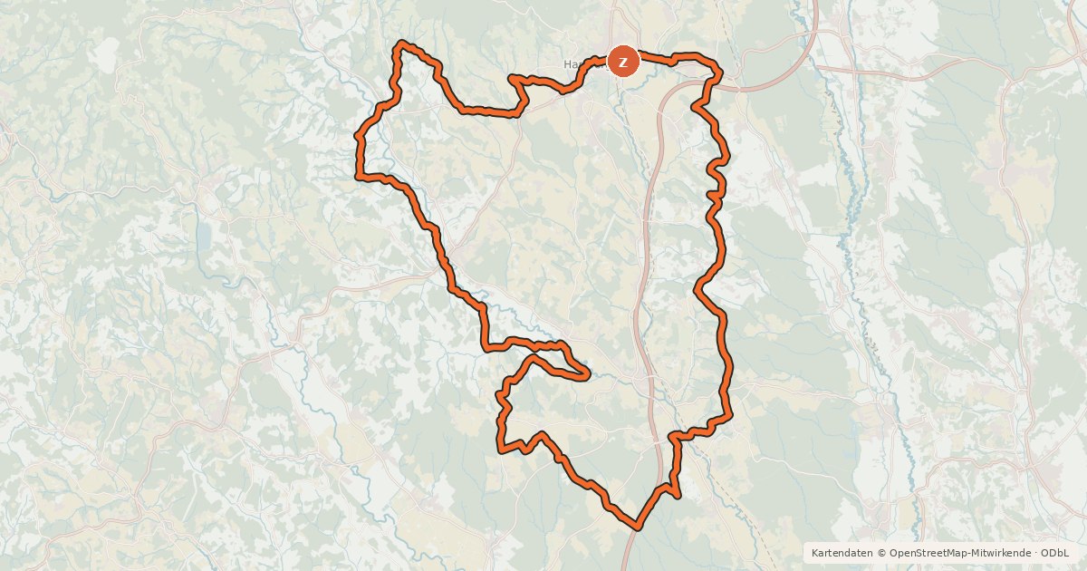 Kartenübersicht der Radroute Gartentour