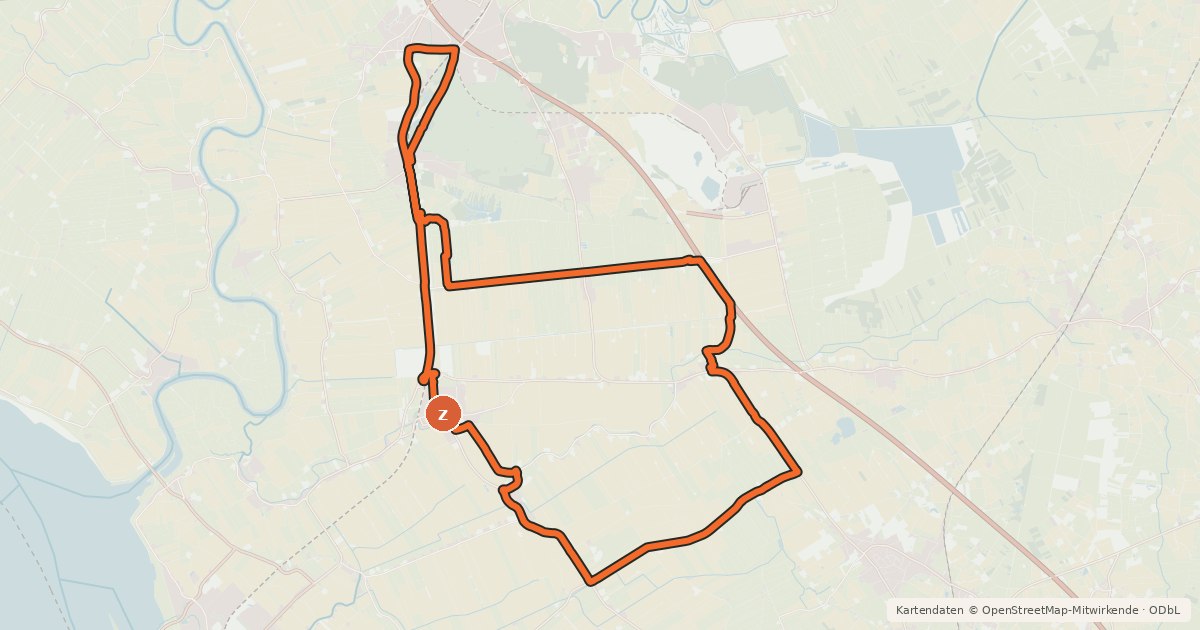 Kartenübersicht der Radroute Geestrand-Tour