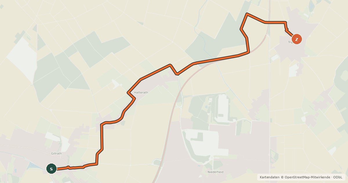 Kartenübersicht der Radroute Geilenkirchen (03) - Geilenkirchen (04)