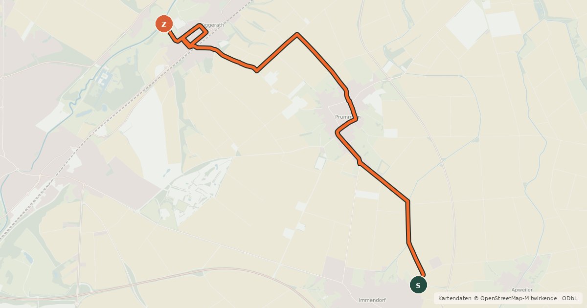 Kartenübersicht der Radroute Geilenkirchen (07) - Geilenkirchen (08)