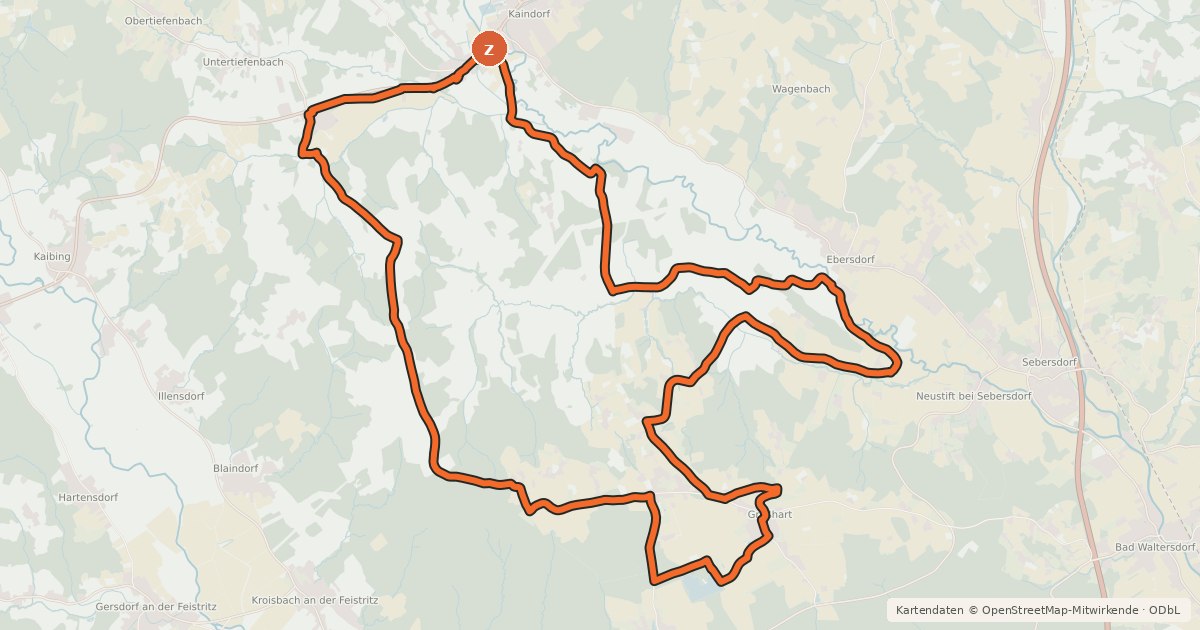 Kartenübersicht der Radroute Genuss-Tour