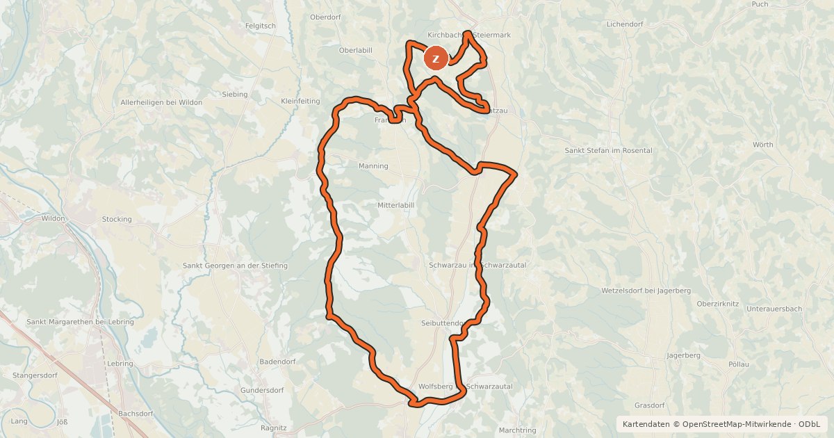 Kartenübersicht der Radroute Genuss-Tour