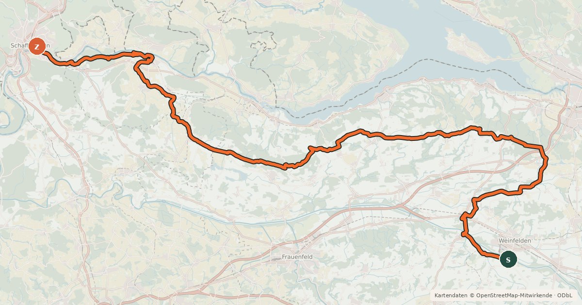 Kartenübersicht der Radroute Geo-Route