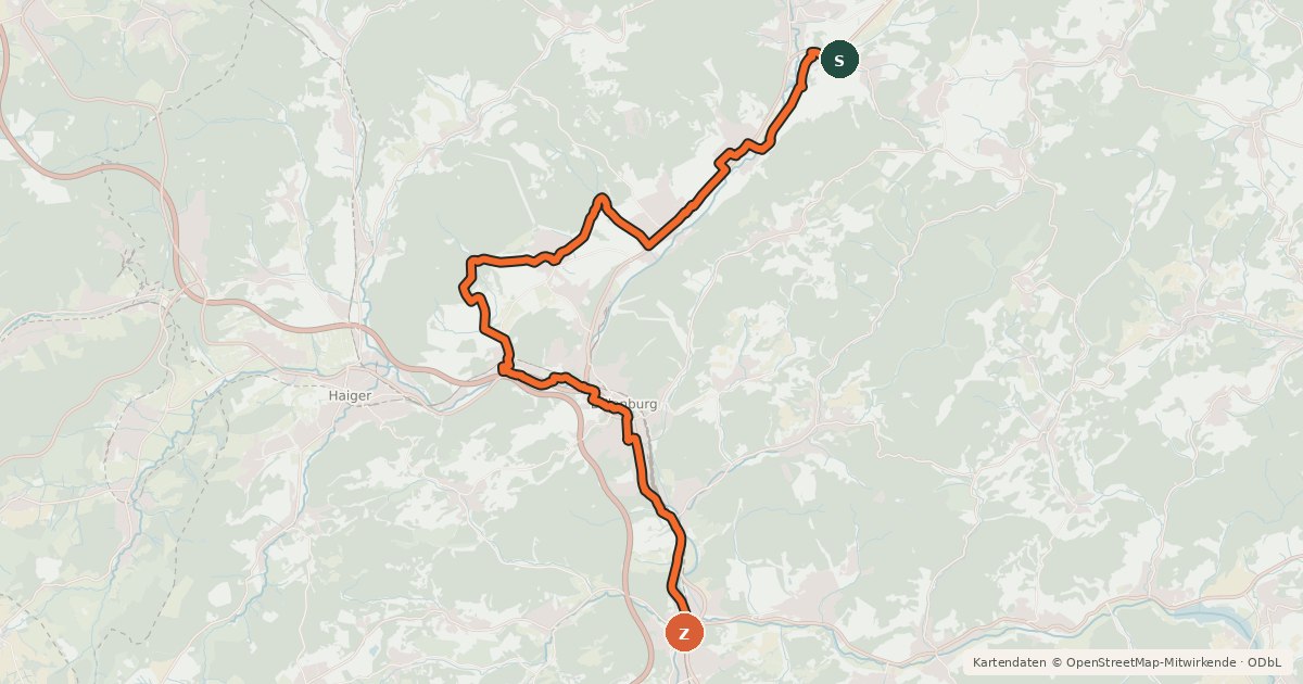 Kartenübersicht der Radroute Geopark Montanroute
