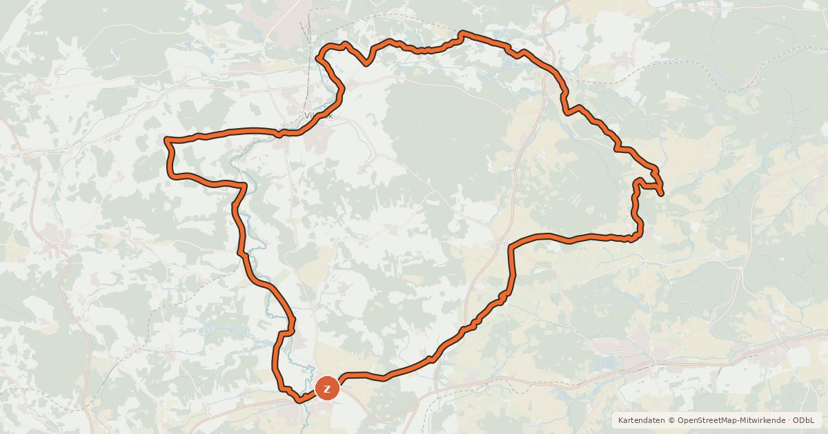 Kartenübersicht der Radroute Geotour 1