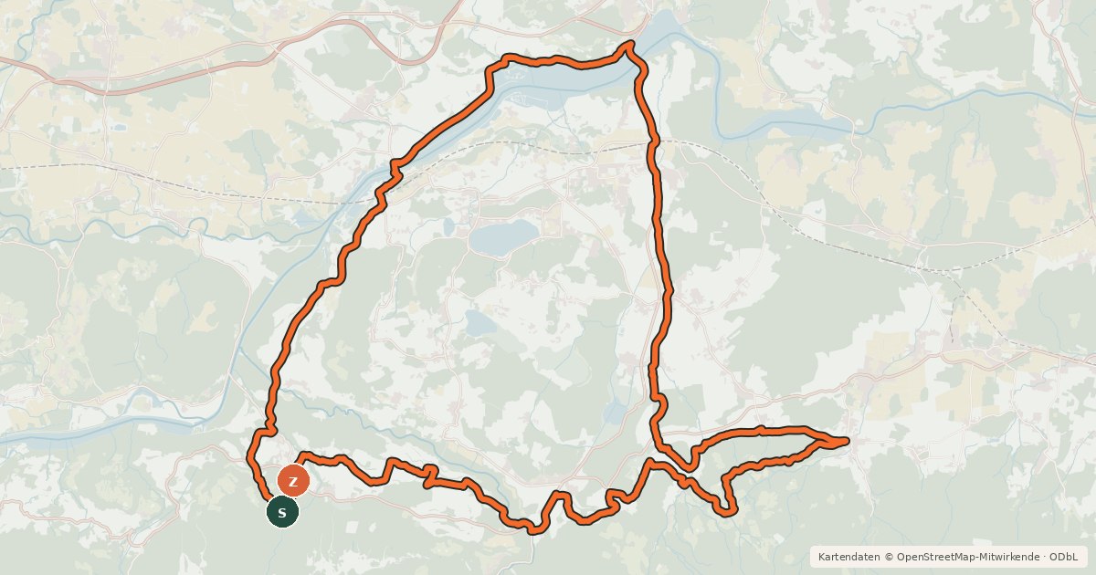 Kartenübersicht der Radroute Geschichtetour