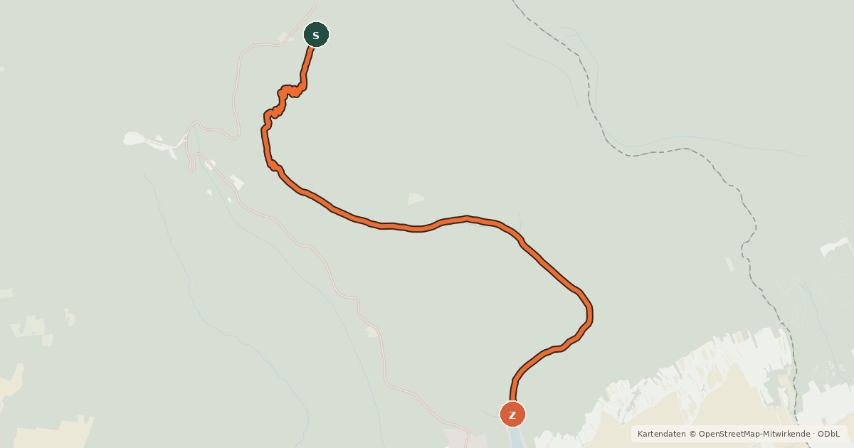 Kartenübersicht der Radroute Geschriebenstein Strecke Süd (Up- Downhill)