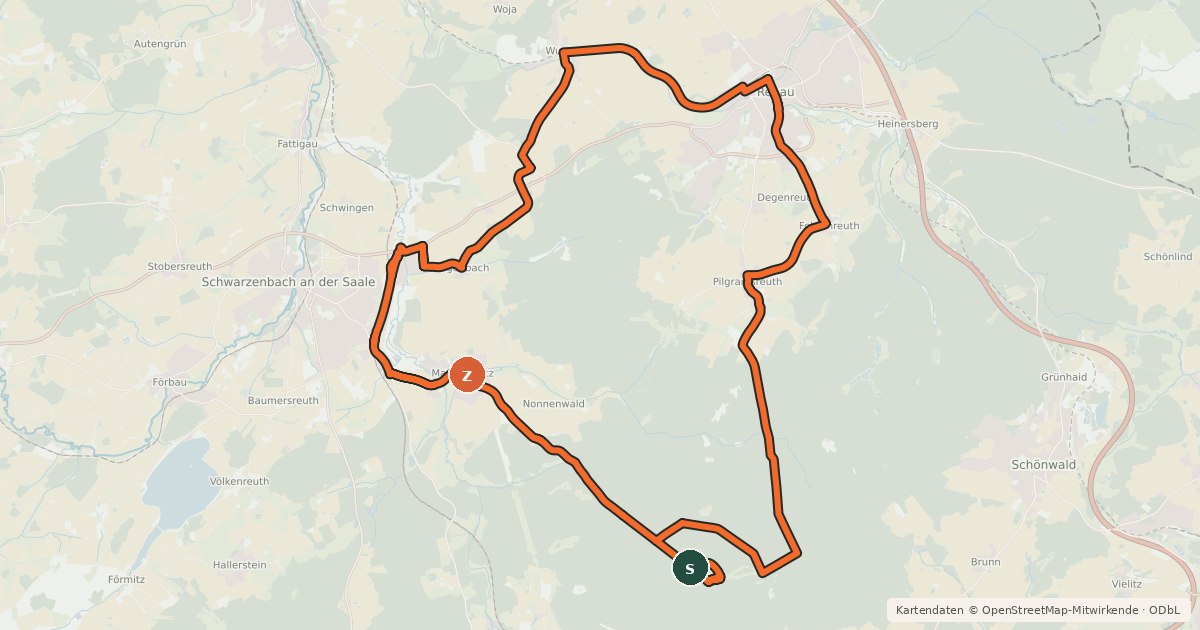 Kartenübersicht der Radroute Gipfel-Tour (HO 11)