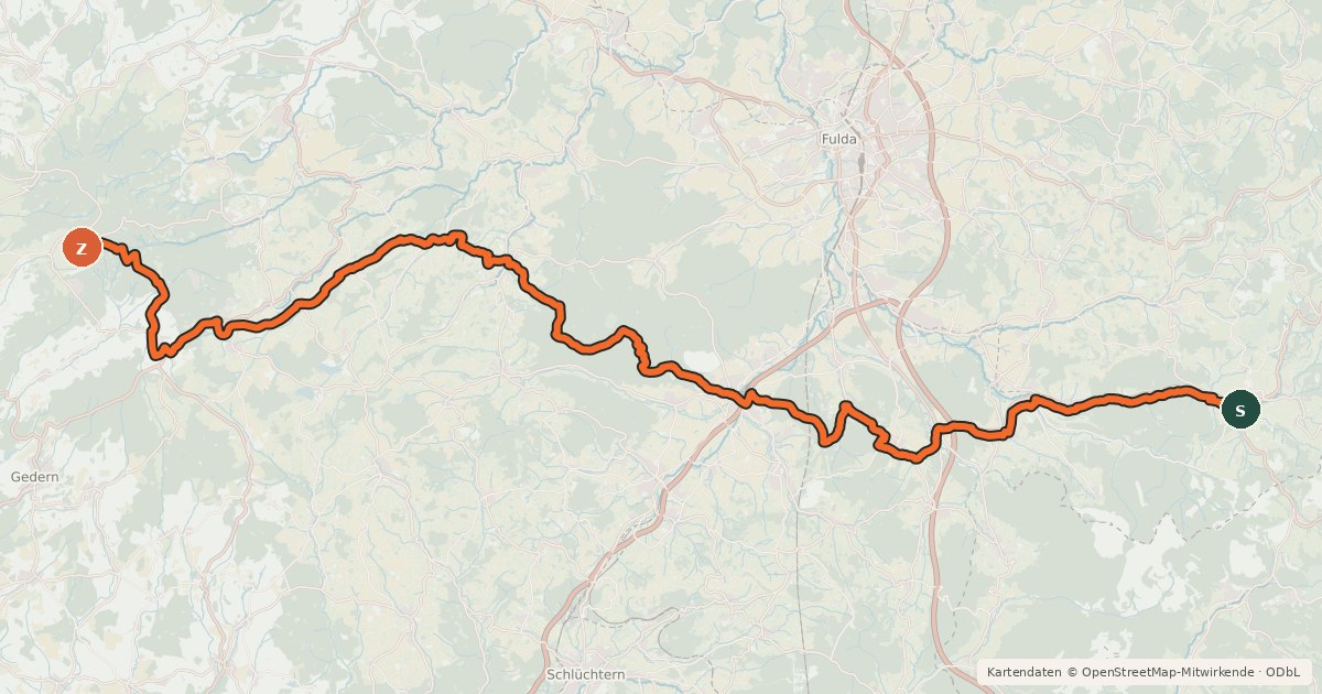 Kartenübersicht der Radroute Gipfeltour