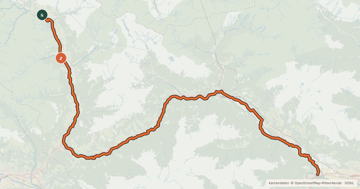Kartenübersicht der Radroute Glockner-/Mölltalradweg