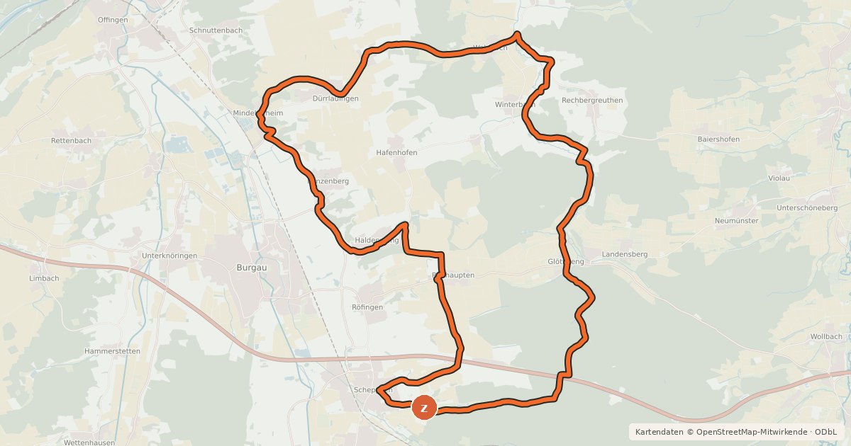Kartenübersicht der Radroute Glötttal-Radweg / Holzwinkeltour