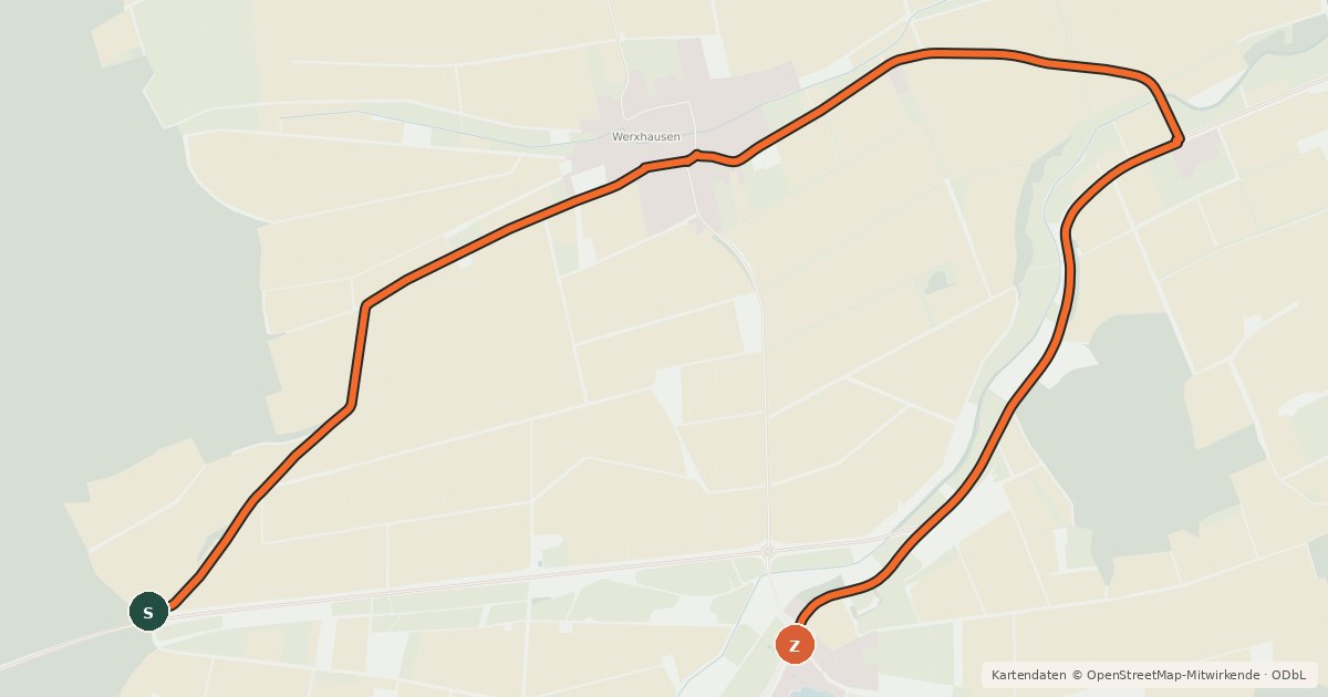 Kartenübersicht der Radroute Goldene Mark (53)