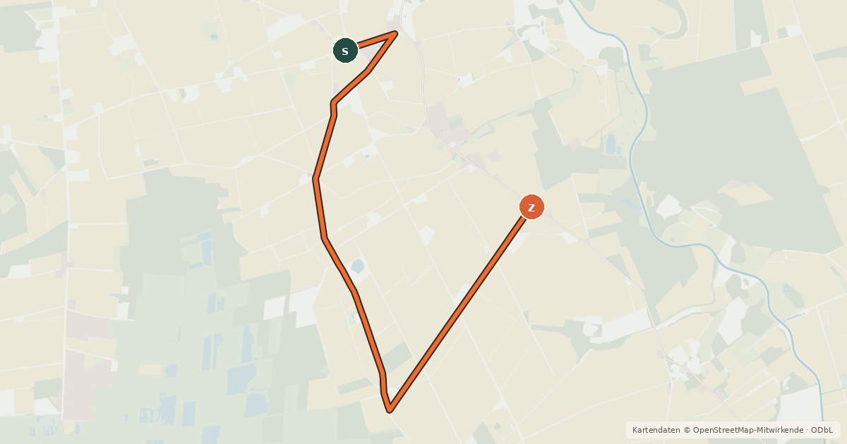 Kartenübersicht der Radroute Goldenstedt (30) - Goldenstedt (88)