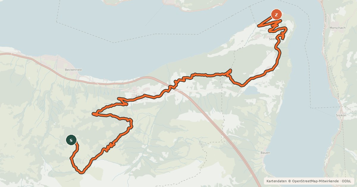 Kartenübersicht der Radroute Goldi-Route
