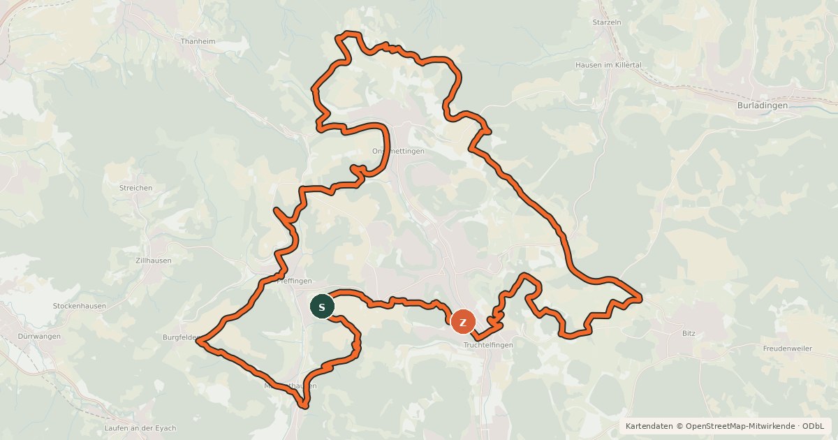 Kartenübersicht der Radroute GONSO Trail