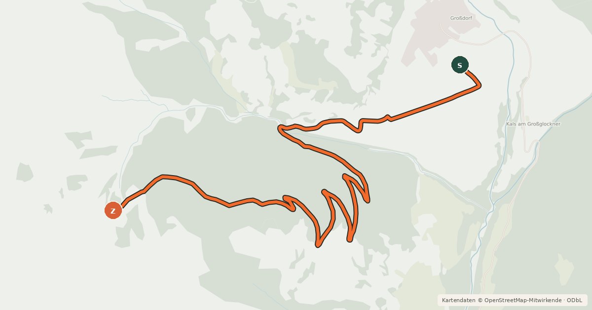 Kartenübersicht der Radroute Gornerbergweg