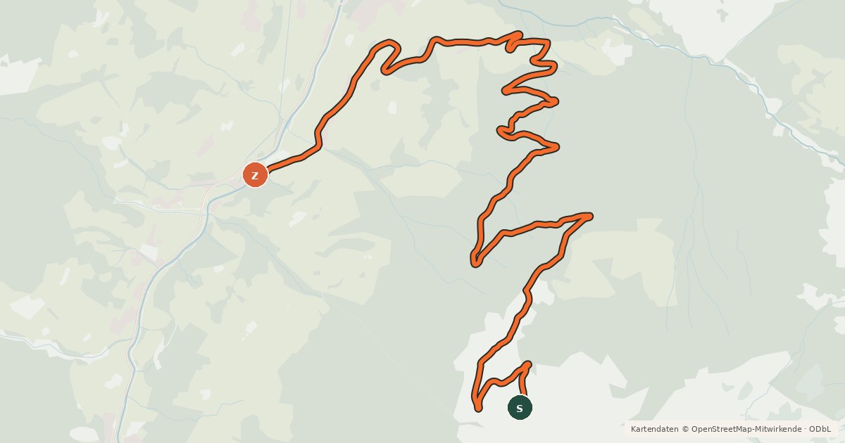 Kartenübersicht der Radroute GR 40 Großarl - Saukaralm
